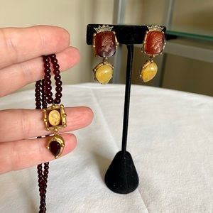 Cameo Jewelry Set - Clip earrings